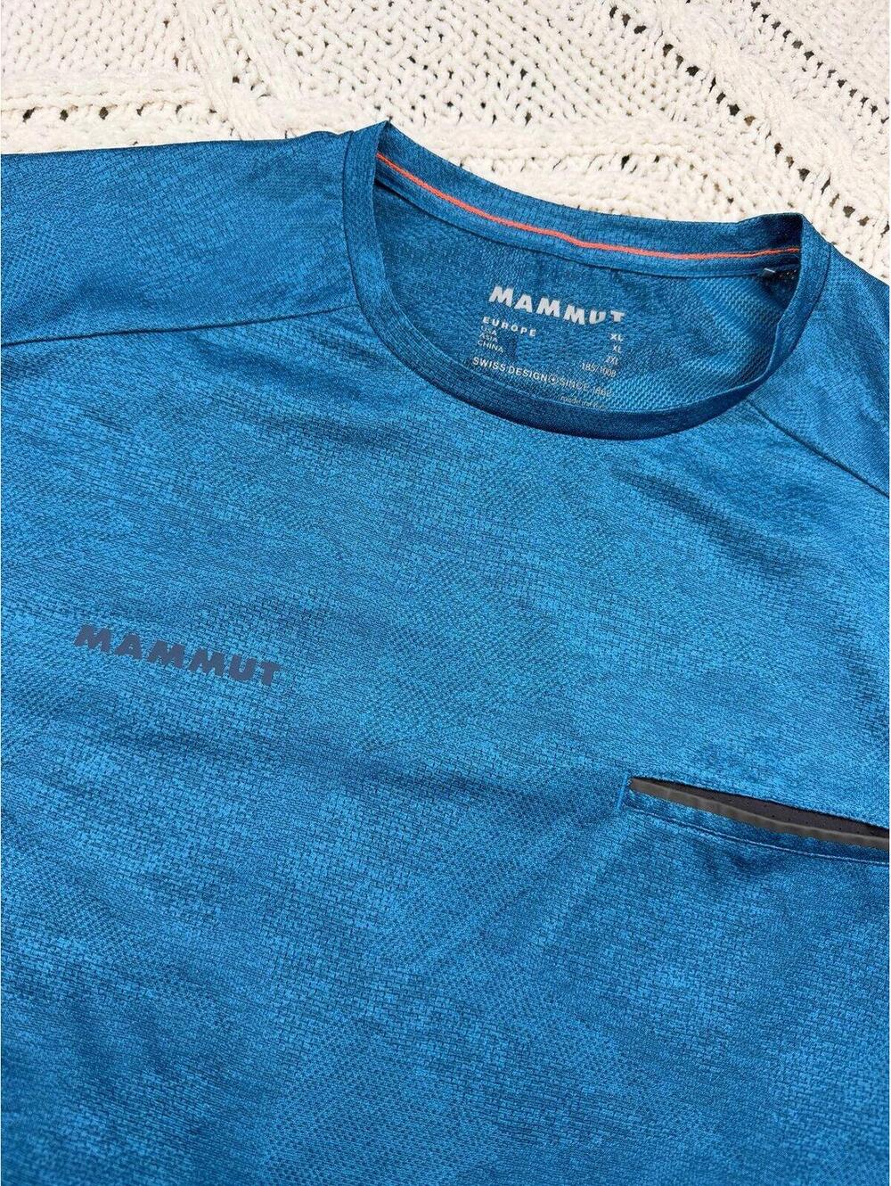 Mammut Crashiano Men's T-shirt Blue Size XL Active Athletic